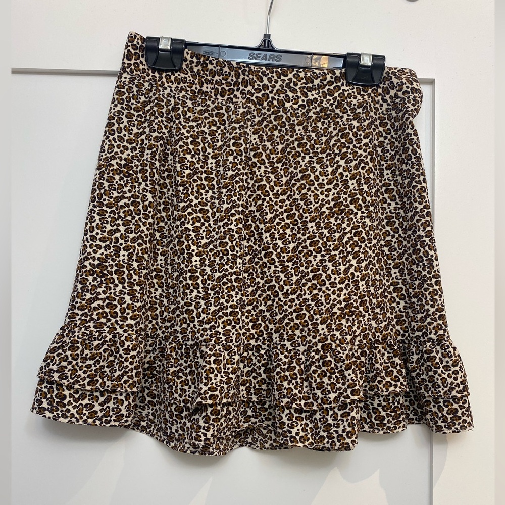 Brown animal print A-Line Skirt